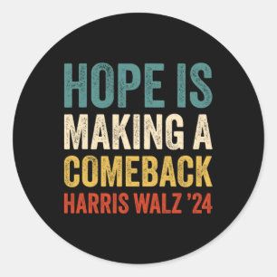 Hoffnung macht Comeback Kamala Harris Tim Wheime Runder Aufkleber