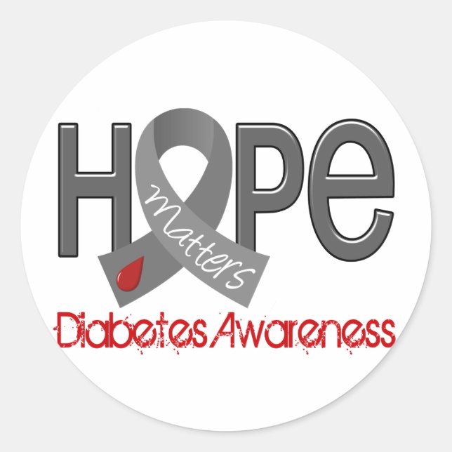 Hoffnung Materie 2 Diabetes Runder Aufkleber (Vorderseite)