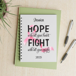 Hoffnung mit all Ihrem Herz Brustkrebs Notizblock