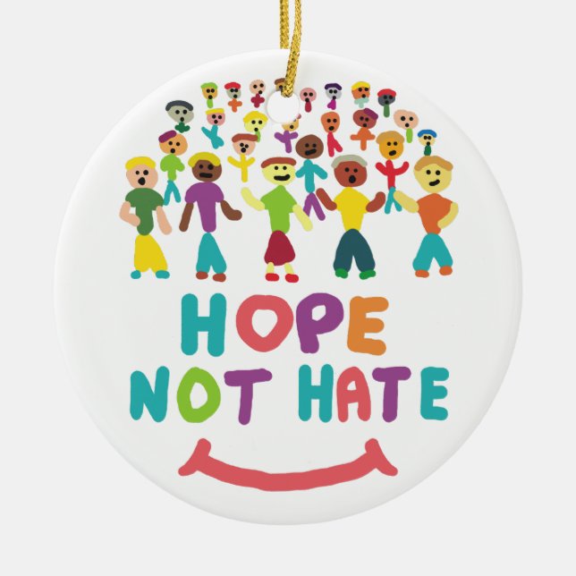 Hoffnung nicht hassen keramik ornament (Vorne)