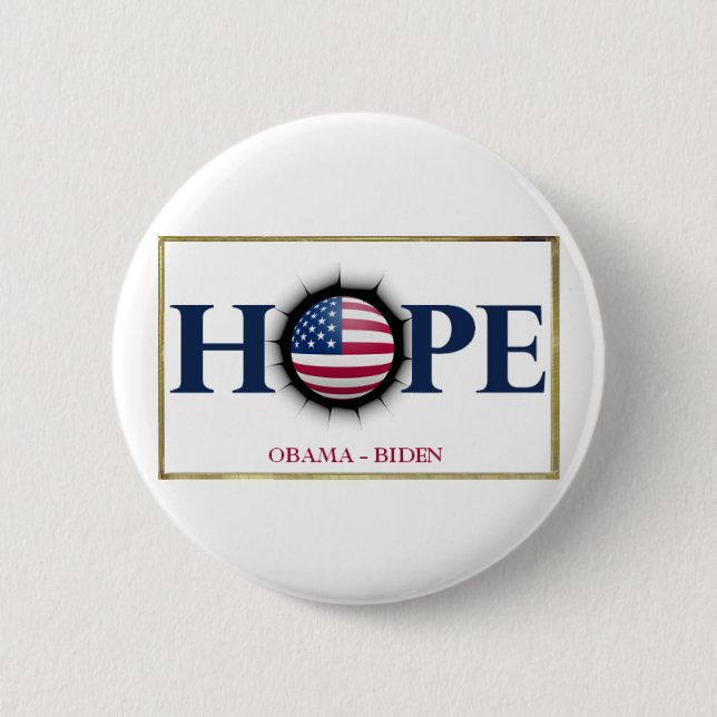 HOFFNUNG Obama Biden Knopf Button (Vorderseite)