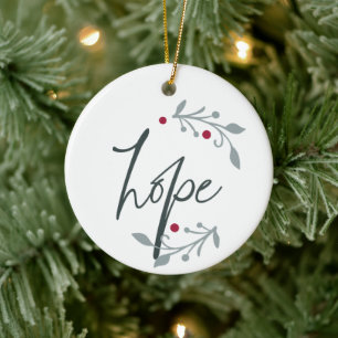 Hoffnung personalisiertes Weihnachten Keramik Ornament