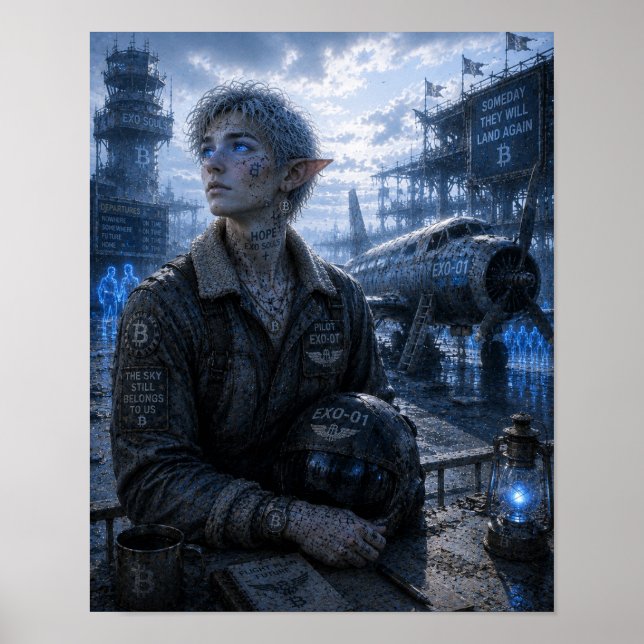 Hoffnung / Pilot / Verlassener Flughafen Poster (Vorne)