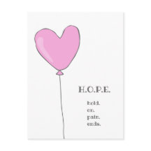 Hoffnung - Pink Ballon mit Sweet motivierend Zitat