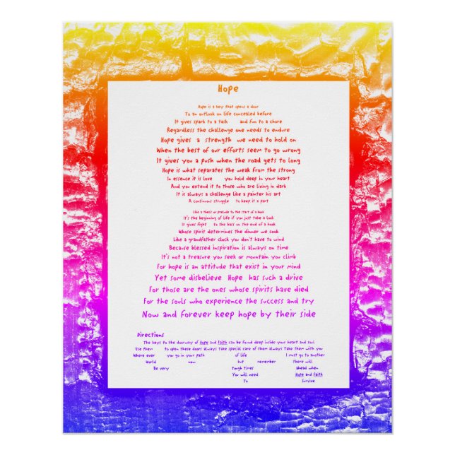 Hoffnung Poster (Vorderseite)