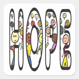 Hoffnung Quadratischer Aufkleber