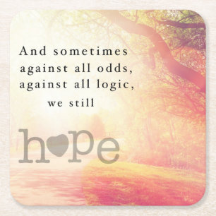 Hoffnung Rechteckiger Pappuntersetzer