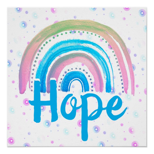 Hoffnung Regenbogen mit Spiralen Poster (Vorderseite)