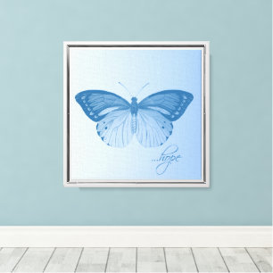 Hoffnung Schmetterling Blau Leinwanddruck