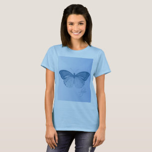 Hoffnung Schmetterling Blau T-Shirt