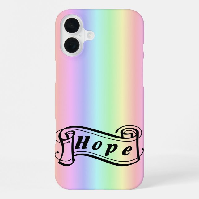 Hoffnung scrollt auf Regenbogen iPhone Hülle (Rückseite)