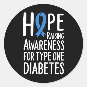 Hoffnung Sensibilisierung für Typ-1-Diabetes1 Runder Aufkleber