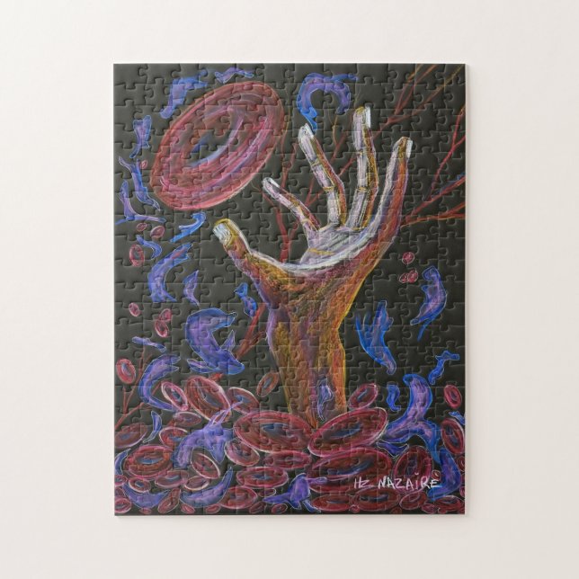 Hoffnung - Sichelzellenbewusstsein Kunst Puzzle (Vertikal)