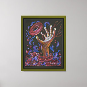 Hoffnung - Sichelzellenkunst Canvas drucken Grün Leinwanddruck