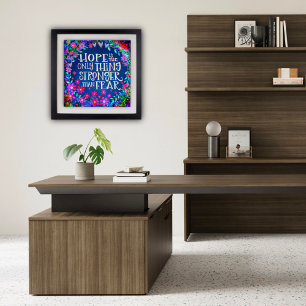 Hoffnung stärker als Furcht Hübsche Blüten Inspiri Poster