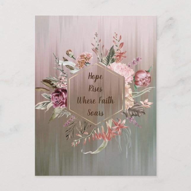 Hoffnung steigt, wo der Glaube nach der Postkarte  (Vorderseite)