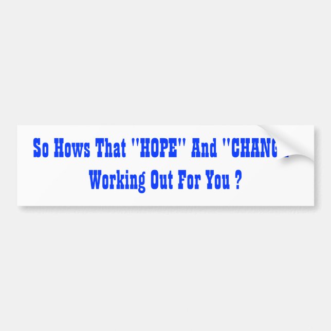 "HOFFNUNG" und "ÄNDERUNG " Autoaufkleber (Vorne)