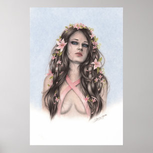 Hoffnung und Blume Brustkrebs-Sensibilisierungspak Poster