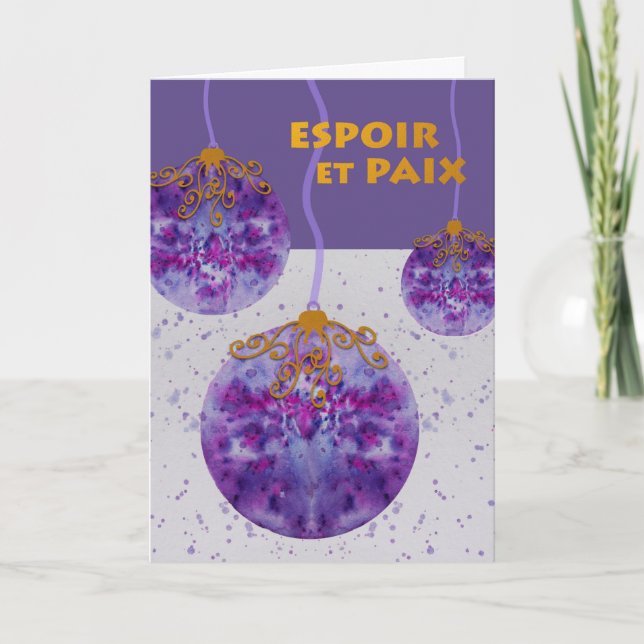 Hoffnung und Frieden, Hope and Peace, French Chris Karte (Vorderseite)