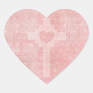 Hoffnung und Liebe Christliche Bibelverse Herz-Aufkleber