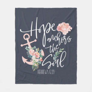 Hoffnung verankert die Seele Floral Religiös Fleecedecke