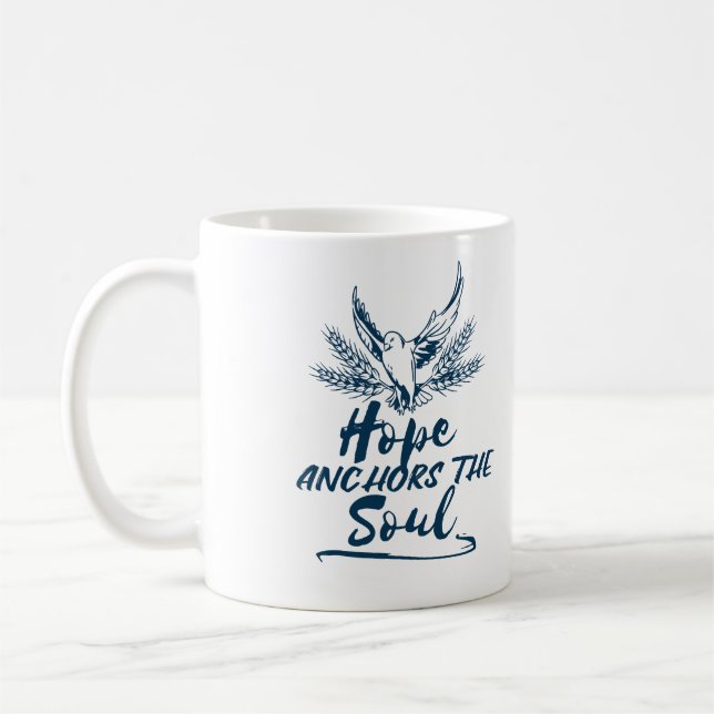 Hoffnung verankert die Seele Glaubenskunst Kaffeetasse (Links)