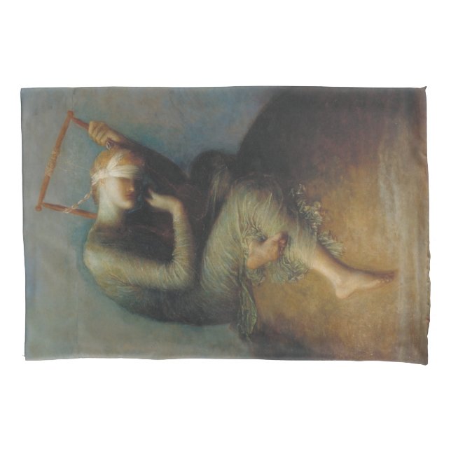 Hoffnung (von George Frederick Watts) Kissenbezug (Vorderseite-Links)