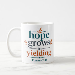 Hoffnung wächst in Hingabe Minimalistischer christ Kaffeetasse