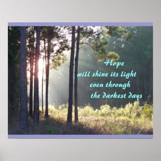 Hoffnung wird sein Lichtplakat unterdrücken Poster