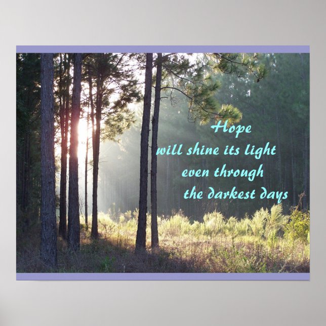Hoffnung wird sein Lichtplakat unterdrücken Poster (Vorne)