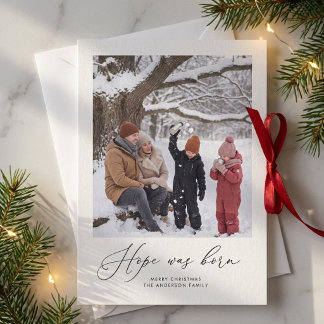 Hoffnung wurde geboren | Religiöse Familienfoto-We Feiertagskarte