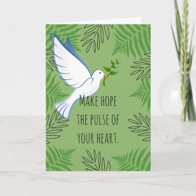 Hoffnung zum Puls eurer Herzfriedenslove machen Karte (Vorderseite)