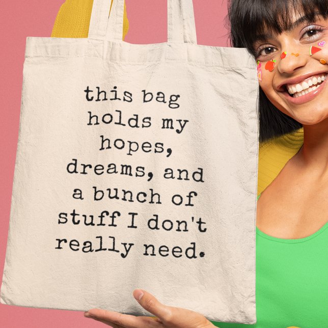 Hoffnungen, Träume und ein Haufen Quirky-Geschenk Tragetasche (Shop now and let your aspirations and quirkiness shine with this delightful tote bag!)