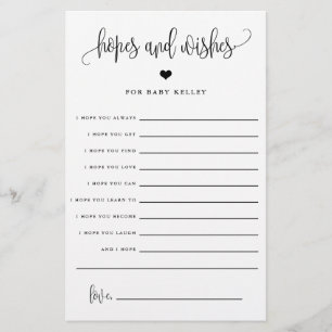 Hoffnungen und Wünsche, Babydusche-Ratgeber Papier