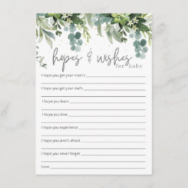 Hoffnungen & Wünsche für Babydusche Begleitkarte