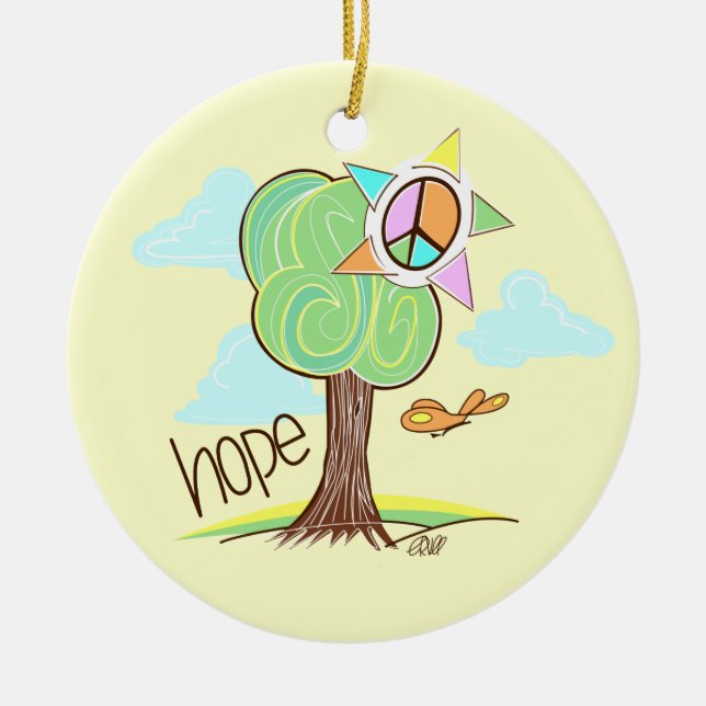 Hoffnungs-Baum-Verzierung Keramik Ornament (Vorne)