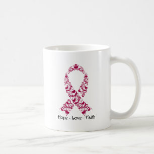 Hoffnungs-Burgunder-Bewusstseins-Band Tasse