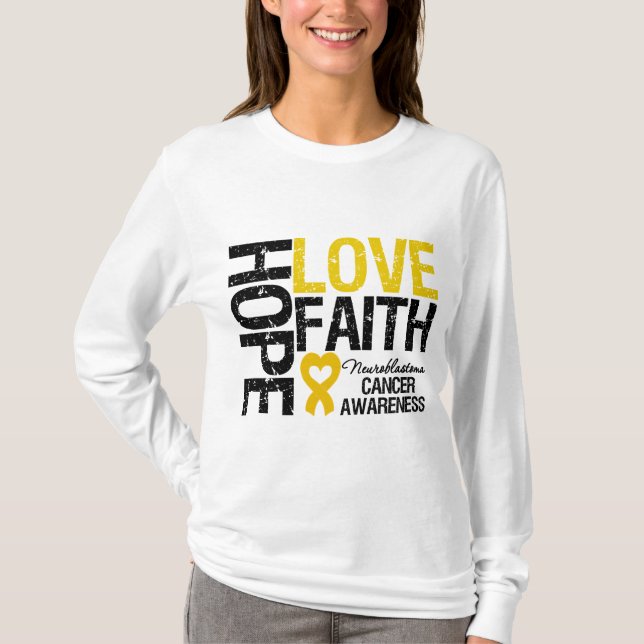 Hoffnungs-Liebe-Glaube Neuroblastoma T-Shirt (Vorderseite)