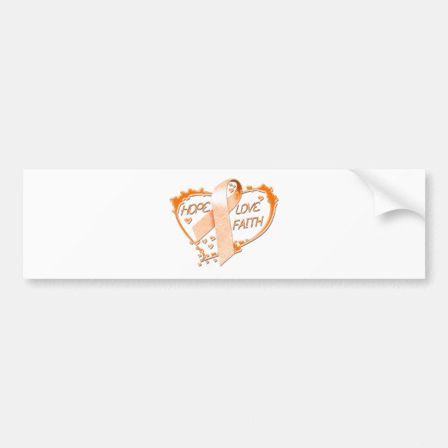 Hoffnungs-Liebe-Glauben-Herz (orange) Autoaufkleber (Vorne)