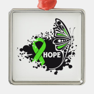 Hoffnungs-Lyme-Borreliose-Schmetterlings-Band Silbernes Ornament