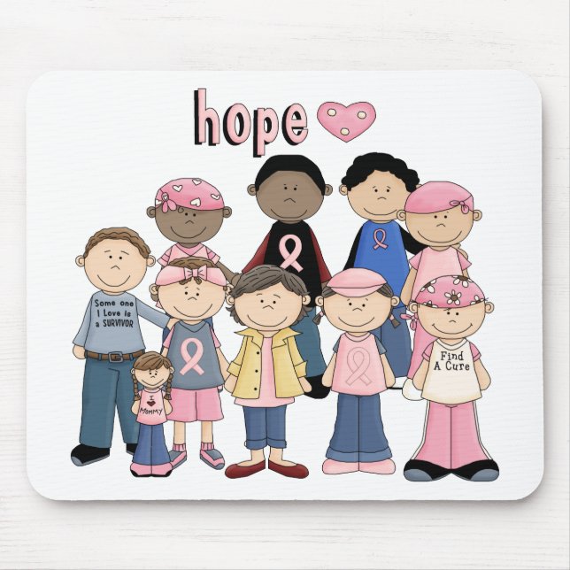 Hoffnungs-rosa Band Mousepad (Vorne)