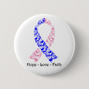 Hoffnungs-rosa und blaues Bewusstseins-Band Button