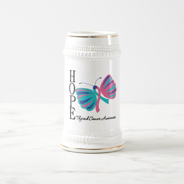 Hoffnungs-Schmetterlings-Schilddrüsenkrebs Bierglas (Mittel)