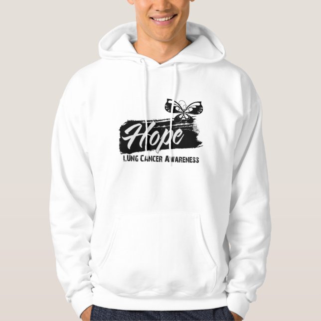 Hoffnungs-Tätowierungs-Schmetterlings-Lungenkrebs Hoodie (Vorderseite)