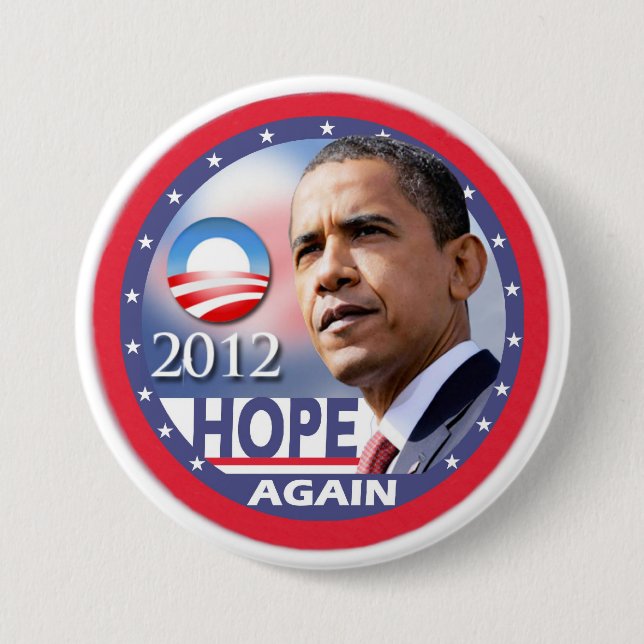 Hoffnungs-wieder/Obama 2012 Button (Vorderseite)
