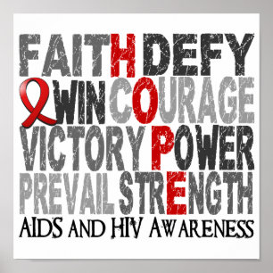 Hoffnungs-Wort-Collage AIDS Poster