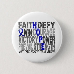 Hoffnungs-Wort-Collage, die Spondylitis Ankylosing Button