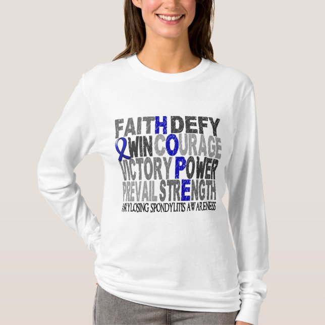 Hoffnungs-Wort-Collage, die Spondylitis Ankylosing T-Shirt (Vorderseite)