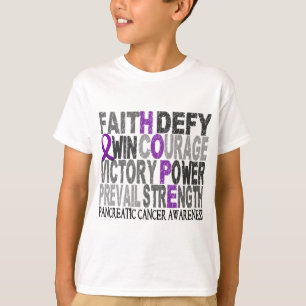 Hoffnungs-Wort-Collagen-Bauchspeicheldrüsenkrebs T-Shirt
