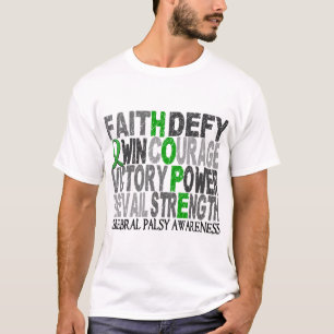 Hoffnungs-Wort-Collagen-zerebrale Lähmung T-Shirt